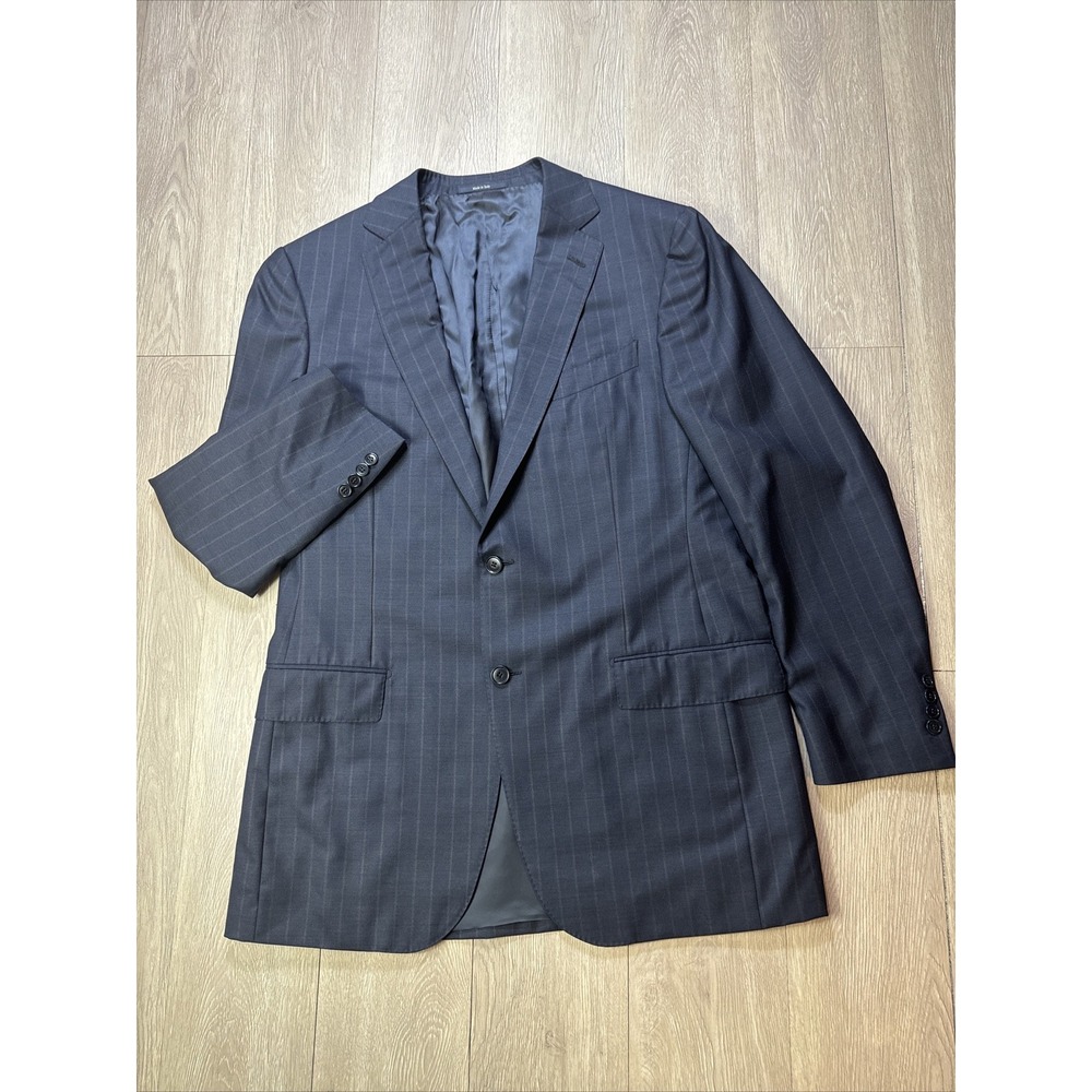 ERMENEGILDO ZEGNA Current 42L Long Sport Jacket Men's Travel Blazer Silk Blend